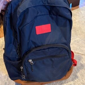 L.L. Bean Navy blue and Tan Men's Backpack Mountain Classic School Backpack, 24L